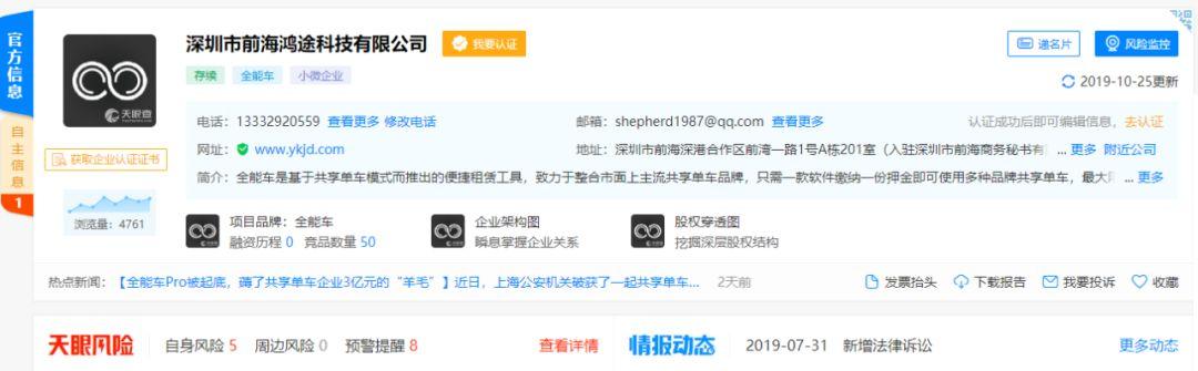 全能車App翻車背后：一份押金撬開所有單車，幕后公司坐擁27個(gè)商標(biāo)