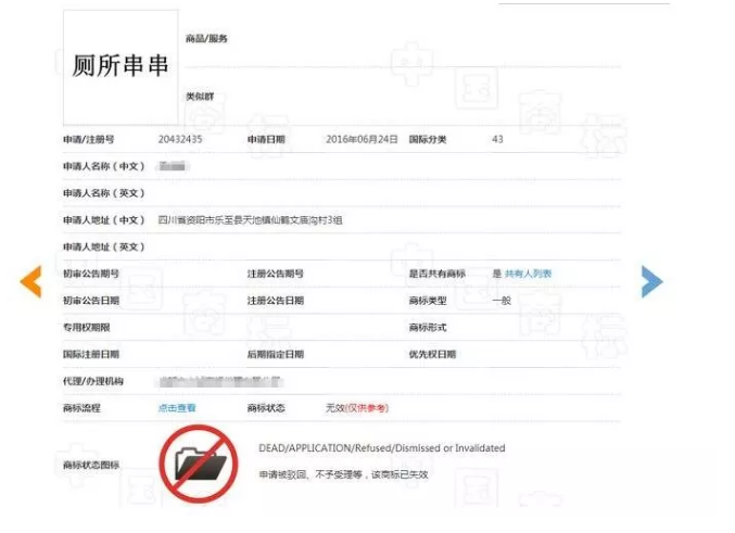 “廁所串串”商標(biāo)被駁回？意料之中！