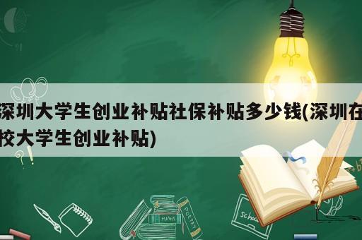 深圳大學(xué)生創(chuàng)業(yè)補(bǔ)貼社保補(bǔ)貼多少錢(深圳在校大學(xué)生創(chuàng)業(yè)補(bǔ)貼)